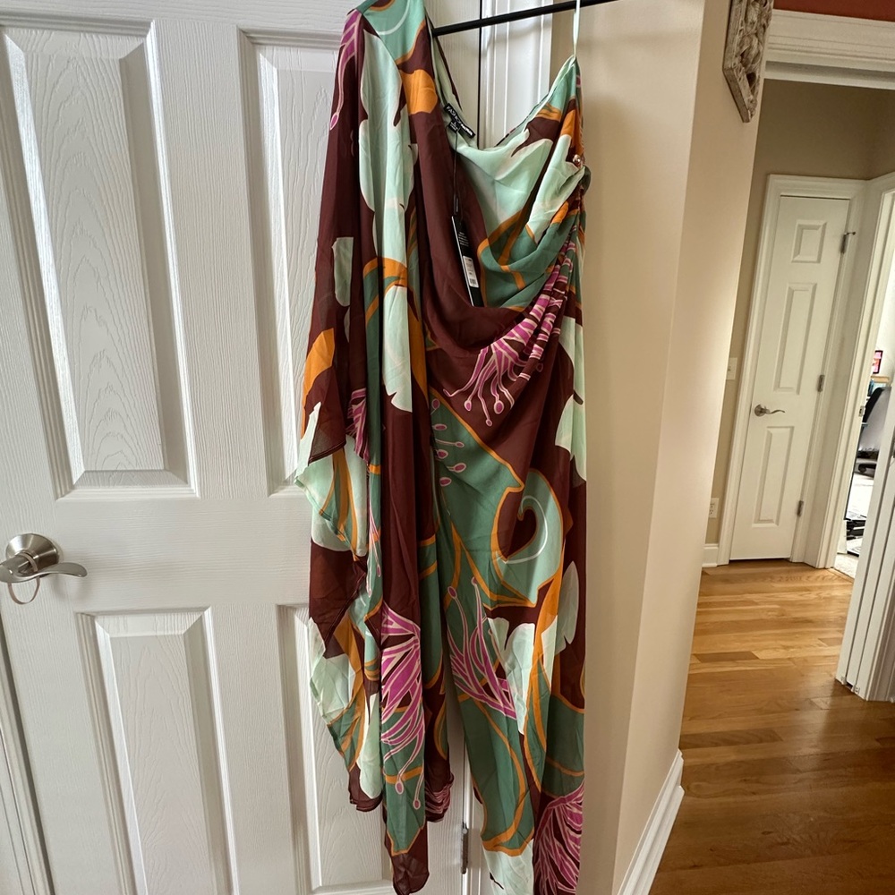 Multi color Asymmetrical Sleeveless Dress